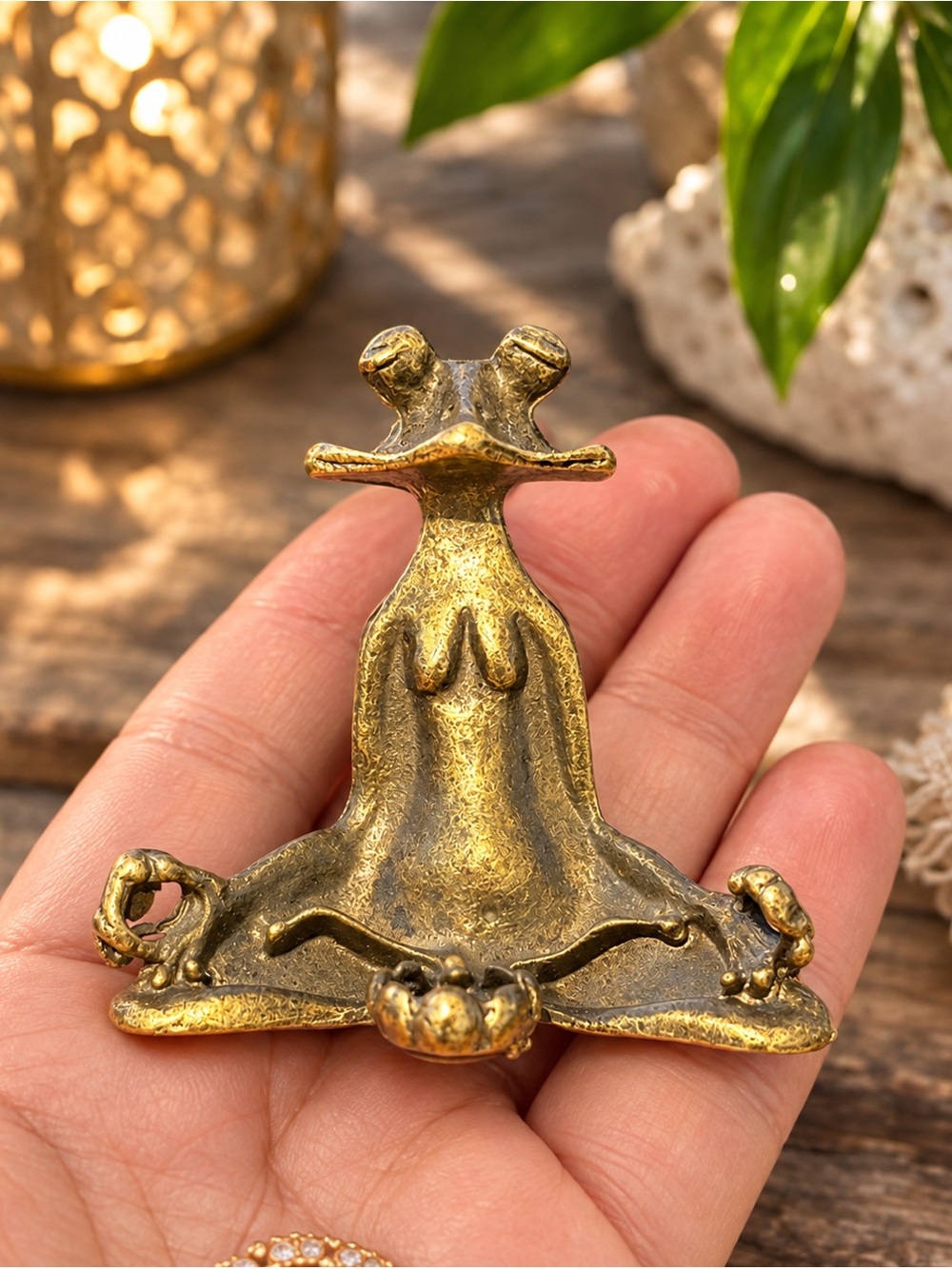 Home Decoration Brass Frog Hook Accent - Greenish Gold Finish
Meditation Yoga